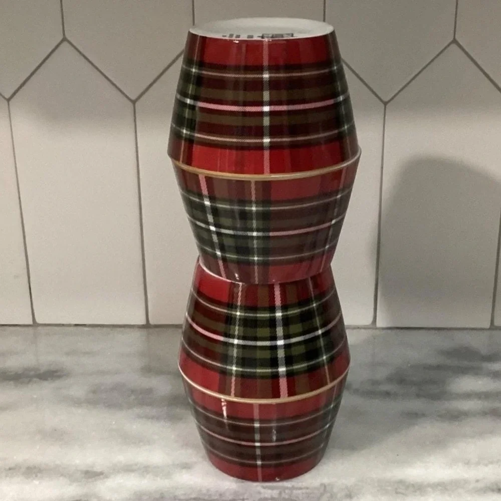 222 Fifth Wexford Dessert Bowls, Set of‎ 4, Red Plaid Design Dinnerware